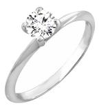 0.26 Carat (ctw) 14K White Gold Round White Diamond Solitaire Promise Engagement Ring 1/4 CT